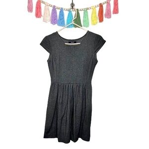 Madewell Ponte Screenplay Cap Sleeve Charcoal Gray Fit and Flare Dress Size XS